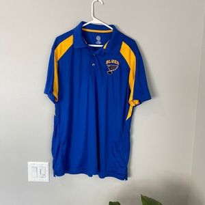 St. Louis Blues golf shirt.